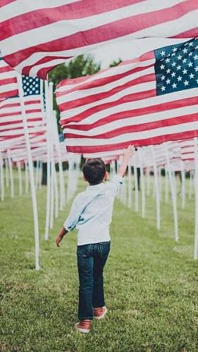bandera Niño en un Memorial de USA