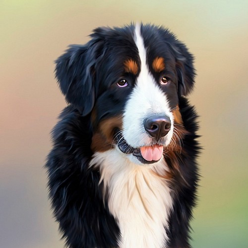 recortable Dibujo realista de perro Boyero de Berna 