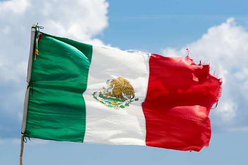mexico Bandera de Mexico flameando al viento