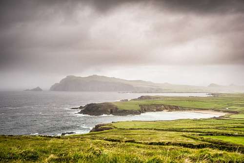 costera irlanda, isla, paisaje, costa, peninsula, dingle, 