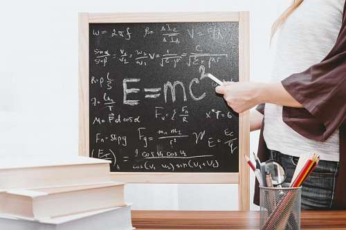 educacion Pizarron con formulas matematicas