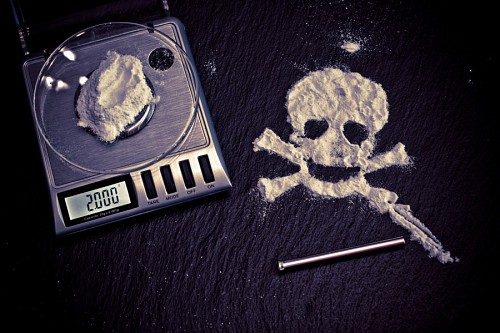 riesgo Calavera formada por cocaína 