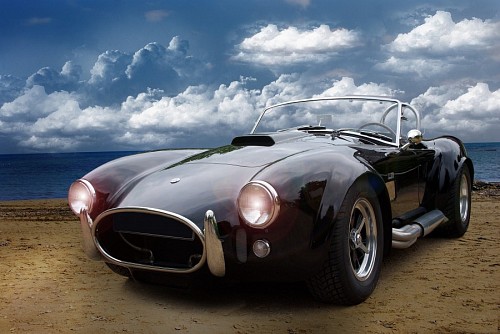 fondos de pantalla 4k Coche de época Cobra negro para wallpaper