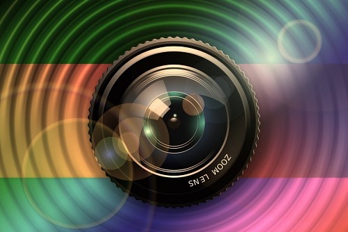Ilustracion de lente de camara reflex 
