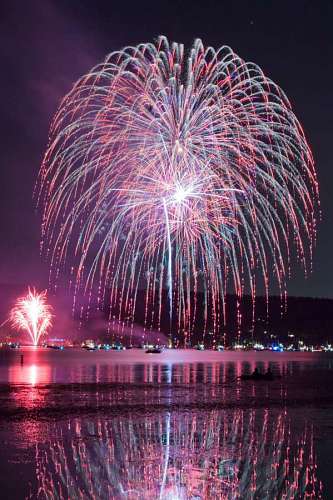 4 de julio Fuegos Artificiales en la noche