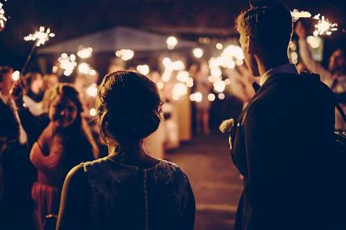 luces nocturnas Pareja en una fiesta