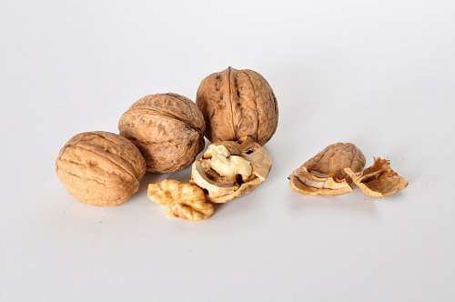 nuez, nueces, fondo blanco, comida, fruto, seco, f