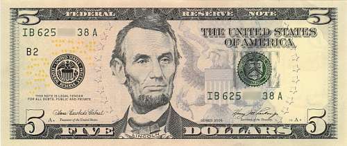 billete 5 Dolares