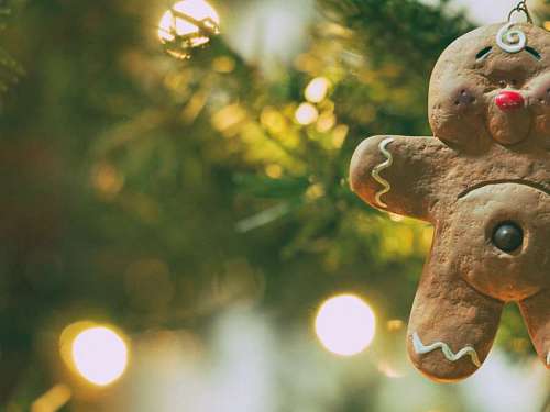 decoracion navidena Galleta navideña colgando en el arbol de navidad