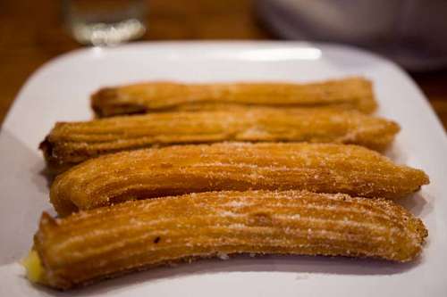 mexico Plato con churros fritos