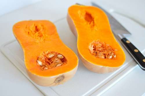 zapallo, cortado, mitad, calabaza, comida, verdura