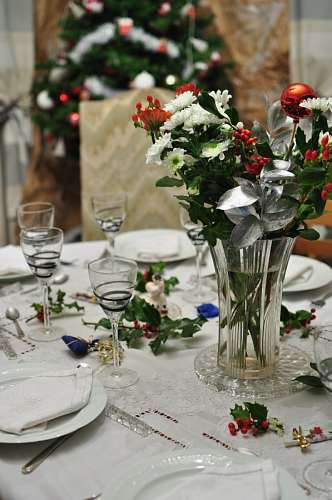 cubierto mesa, navidad, servido, servida, interior, cena, n