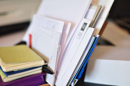 escritorio, oficina, carta, cartas, papel, papeles