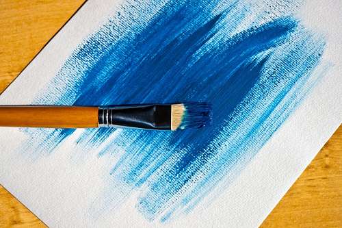 devanado Pincel con pintura azul