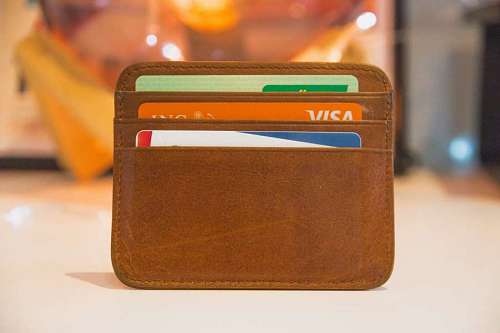 cliente Billetera de cuero con tarjetas de credito