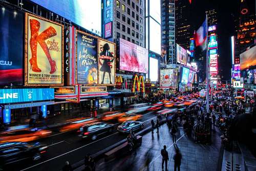 lugar turistico Times Square, Ciudad de Nueva York por la noche