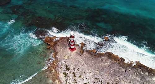 mexico vista aérea de un faro en Cancun, Mexico, Caribe