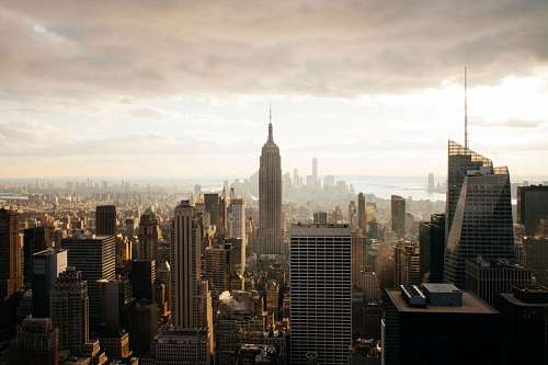 vista de arriba Contraluz de Edificios Ciudad de Nueva York