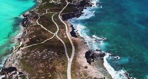 mexico vista aérea de una pequeña isla en Cancun, Mexico, Caribe