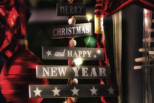 decoracion navidena Cartel de Navidad y Año Nuevo con Fondo Navideño
