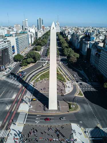 Obelisco y Avenida 9 de Julio en Buenos Aires, Argentina
