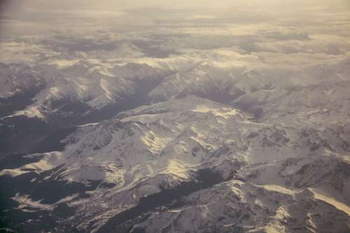 montanas nevadas montaña, montañas, vista aerea, vista de arriba, e
