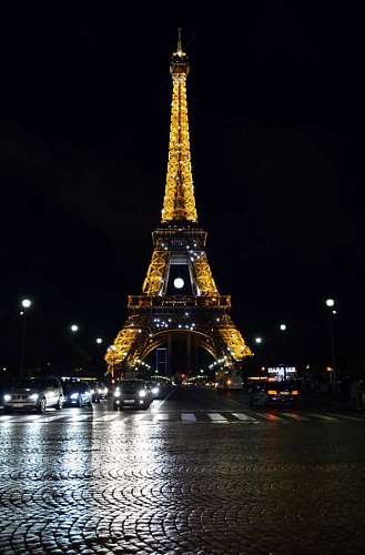 vista aerea Torre Eiffel por la noche
