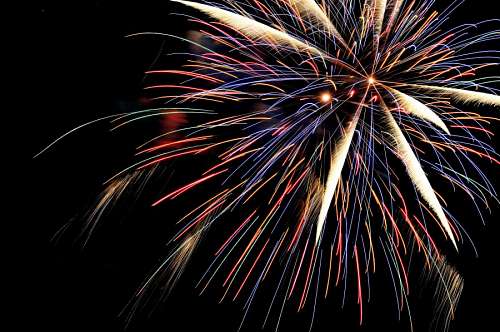 explosion Fuegos Artificiales festejando año nuevo