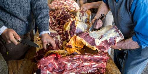 asado Gauchos Argentinos Carneando una Res 