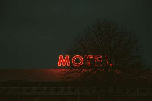 letrero Cartel de Motel
