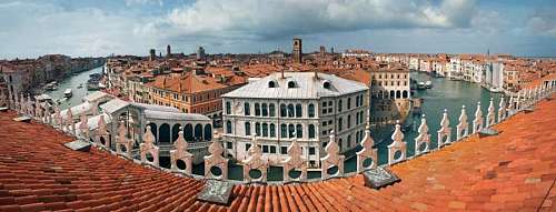vista aerea Vista Panoramica de tejados en Venecia, Italia