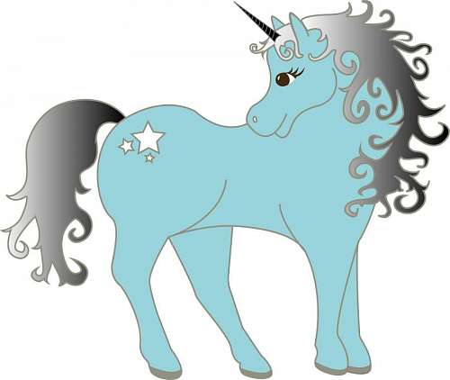 mitico Unicornio azul plata