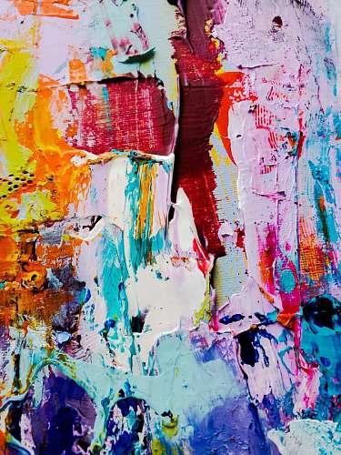blanco y negro Pintura abstracta al oleo con muchos colores