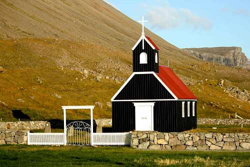 azul invierno Iglesia en Islandia