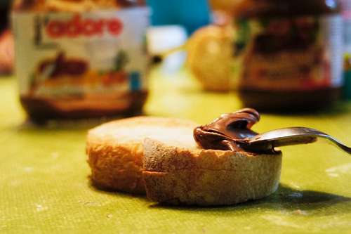 rodajas Tostada con nutella