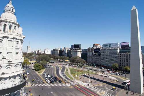 Obelisco y Avenida 9 de Julio en Buenos Aires, Argentina