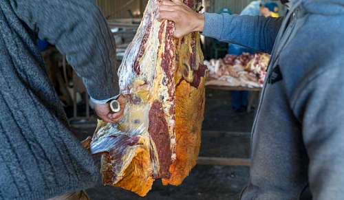 asado Hombres trabajando en una carniceria Rural