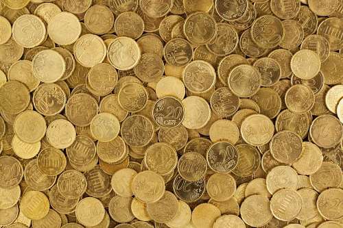 billete primer plano de euros y céntimos
