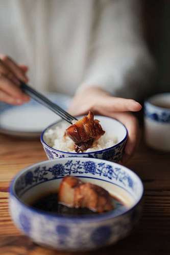 profundo Comida asiatica, cerdo agridulce