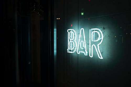 letrero Cartel de Bar con luces de neon
