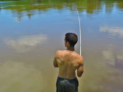 Hombre pescando     