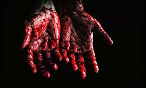 vector Manos con sangre