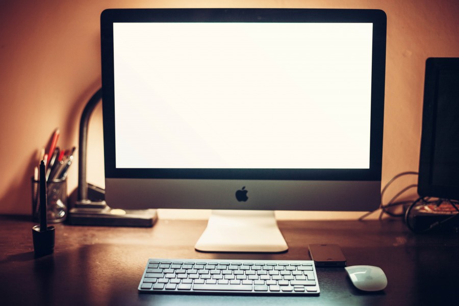 computadora, ordenador, escritorio, mac, fondo, pantalla, fondo blanco, tecnologia, 