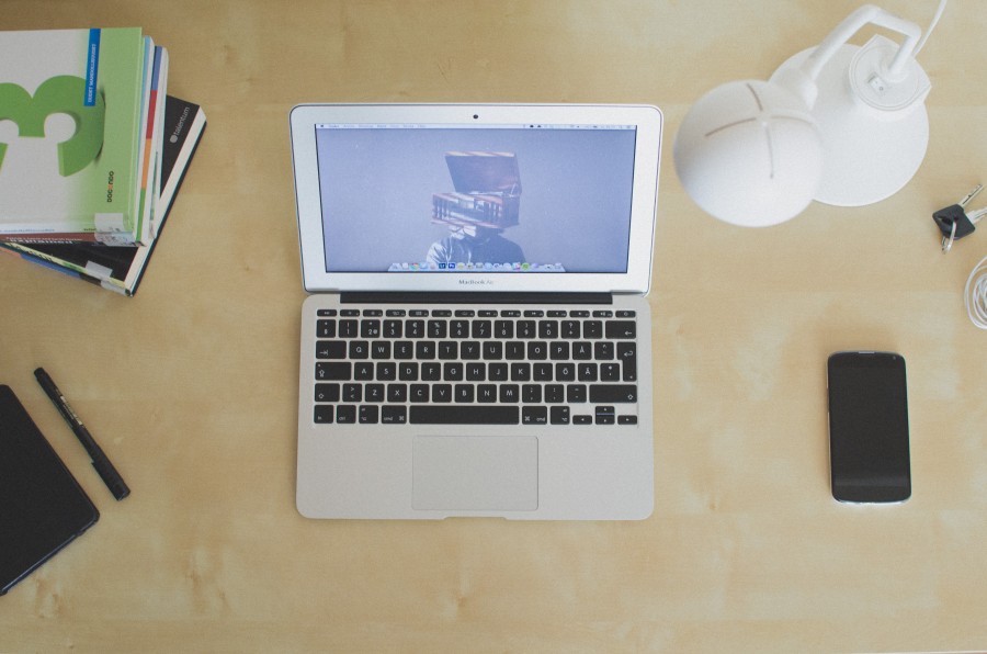 laptop, tecnologia, mac, iphone, escritorio, nadie, 