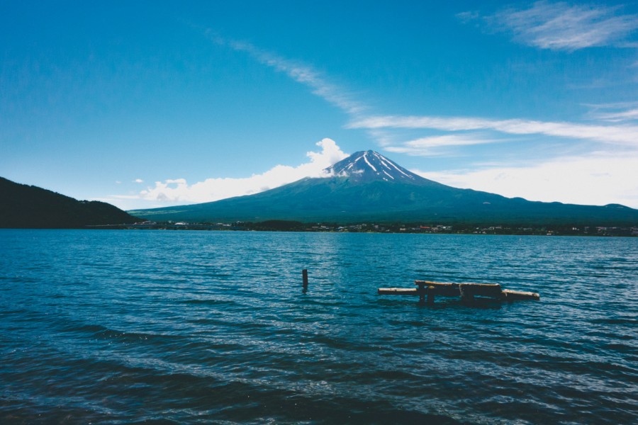 volcan, paisaje, nadie, japon, lago, dia, primer plano, vista de frente, 