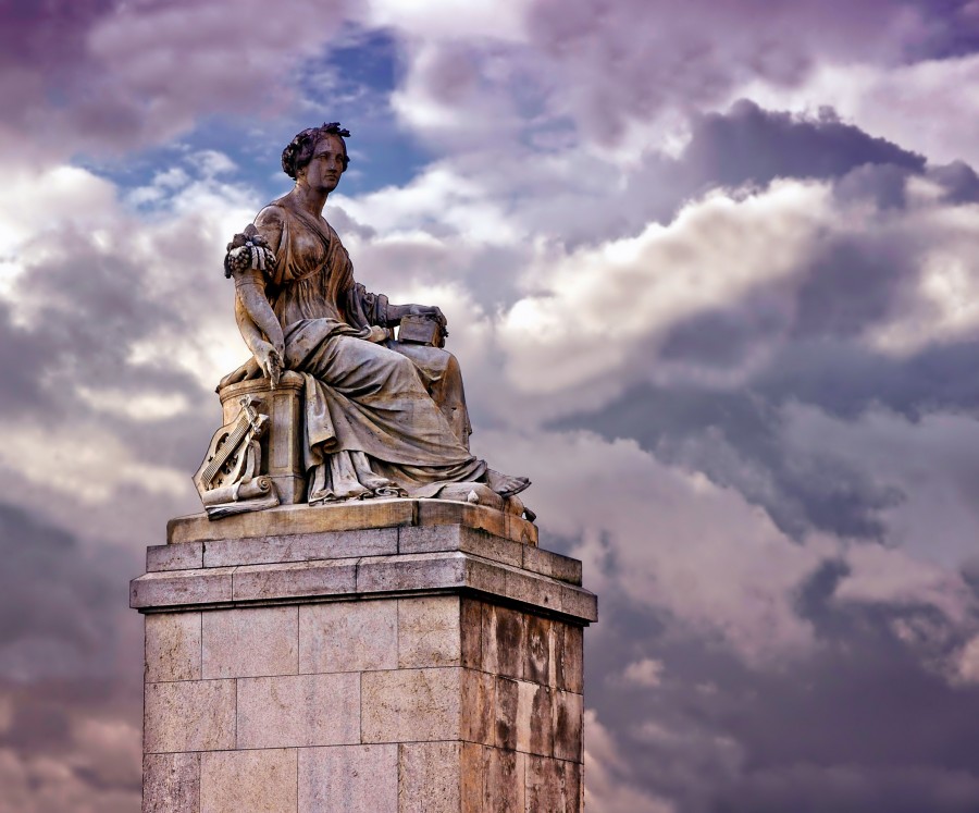 parís, francia, monumento, escultura, abundantia, hito, arte, artística, cielo, nubes ,paisaje