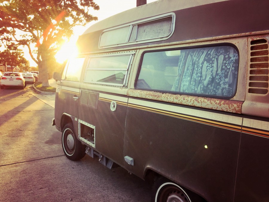 vintage, camioneta, urbano, van, vw, volkswagen, camper, nadie, casa rodante, 70s