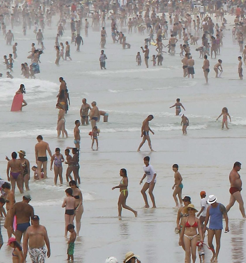 gente, playa, verano, vacaciones, multitud, aire libre, costa, mar, 