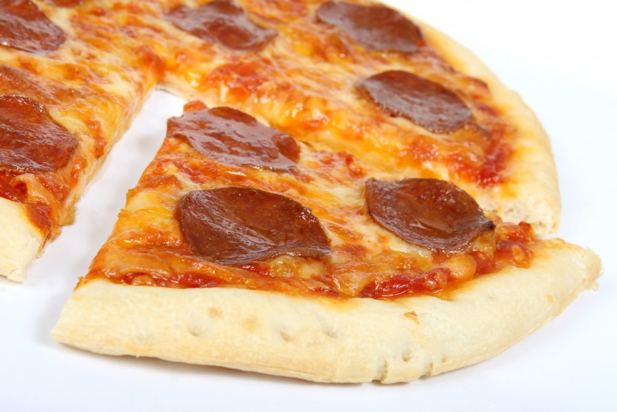 pizza, comidas, fondo blanco, rodaja, porcion, 