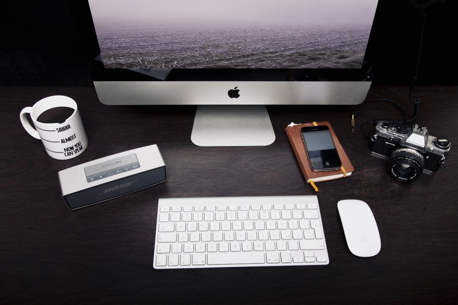 splitshire, mac, tecnologia, monitor, ordenador, computador, nadie, cafe, taza, medida, camara, fotografia, diseo, trabajo, escritorio, 